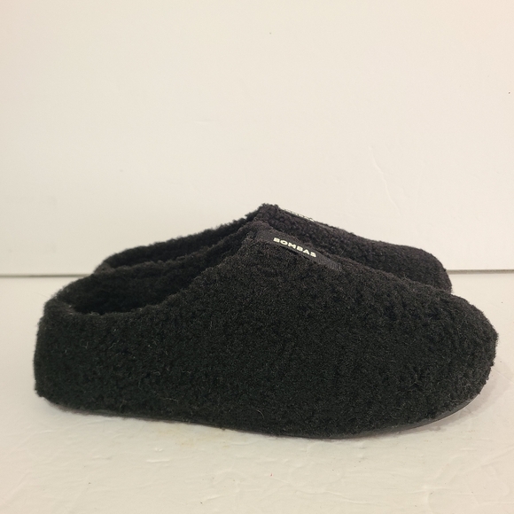 Bombas Shoes - B45 Women’s Bombas Sunday Slipper Black Sherpa Lined Support Fluffy Soft Size 10